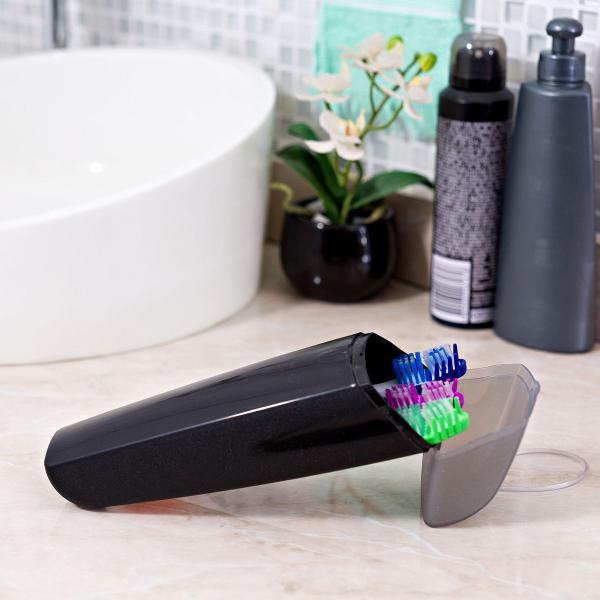 Estojo Porta Escovas De Dente Creme Dental Portátil Mala - Ou Imagem de Estojo Porta Escovas De Dente Creme Dental Portátil Mala