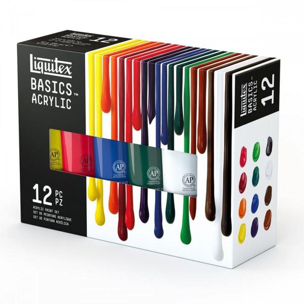 Imagem de Estojo Tinta Acrílica Liquitex Basics 118ml 12 Cores 