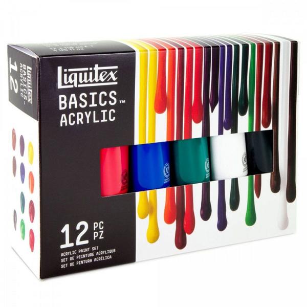 Imagem de Estojo Tinta Acrílica Liquitex Basics 118ml 12 Cores 