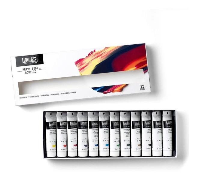 Imagem de Estojo Tinta Acrílica Liquitex Heavy Body 59ml 12 Cores