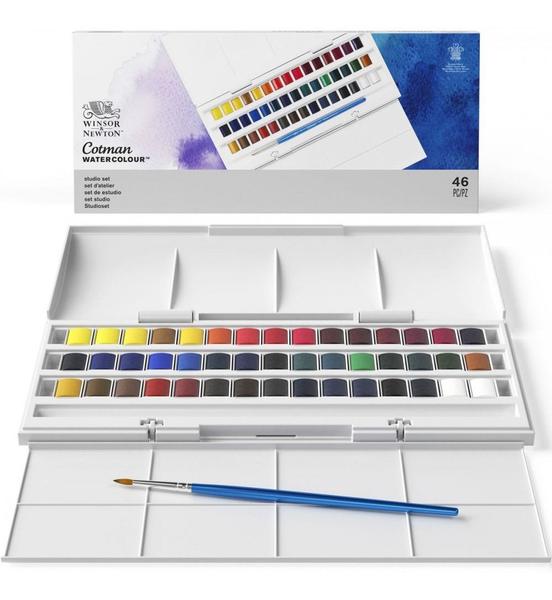 Imagem de Estojo Tinta Aquarela 45 Cores Hp Studio + Pincel Winsor