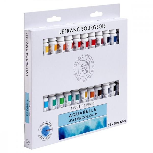 Imagem de Estojo Tinta Aquarela Lefranc & Bourgeois 10ml 24 Cores