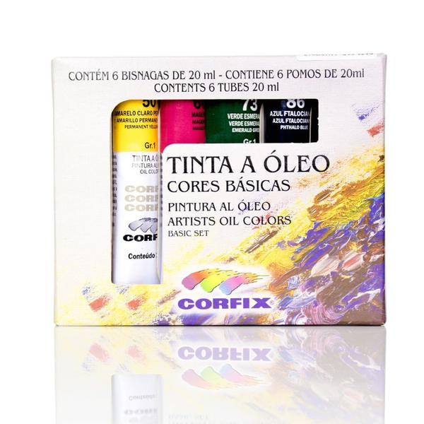 Imagem de Estojo Tinta Óleo Corfix 20 ml 6 Cores - 30021