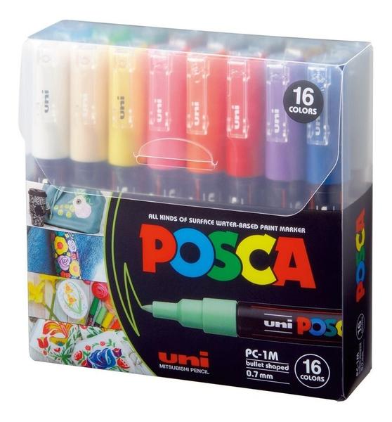 Imagem de Estojoojo Caneta Uni Posca Pc 1m com 16 Cores Uniball