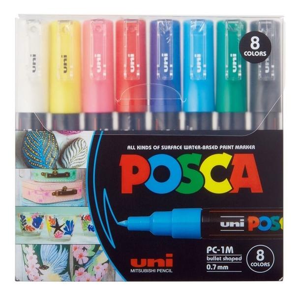 Imagem de Estojoojo Caneta Uni Posca Pc 1m com 8 Cores Uniball