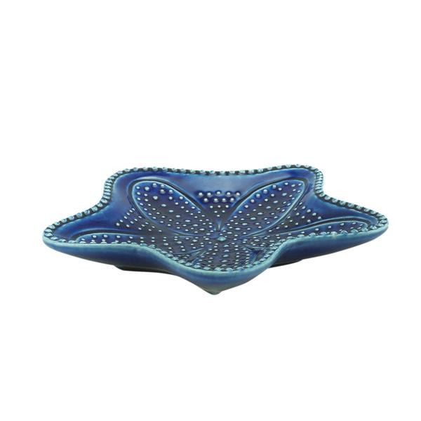 Imagem de Estrela Decorativa Cerâmica Ocean Azul 15cm Bon Gourmet