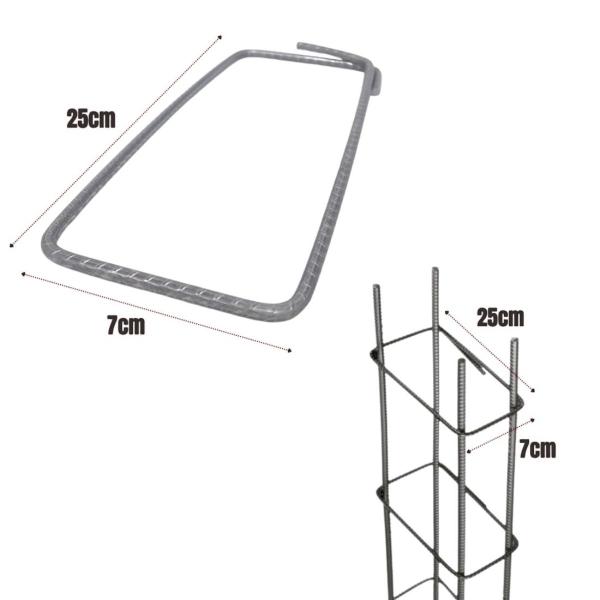 Imagem de Estribo 4.2mm 7x25 Estribo Construção Civil, Obra, Aço CA