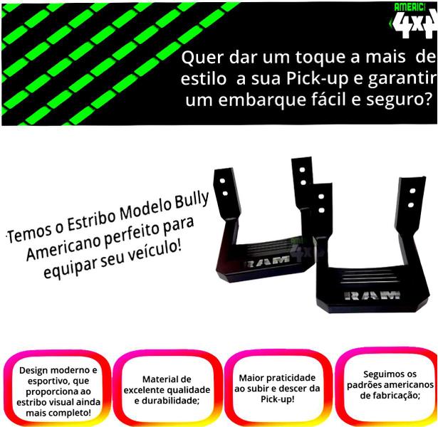 Estribo Bully Dodge Ram - AM4X4 Imagem de Estribo Bully Dodge Ram