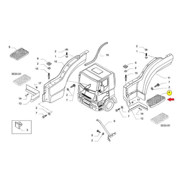 Imagem de Estribo Cursor Tector Ecoline Euro 5 150E21 170E22 504329073