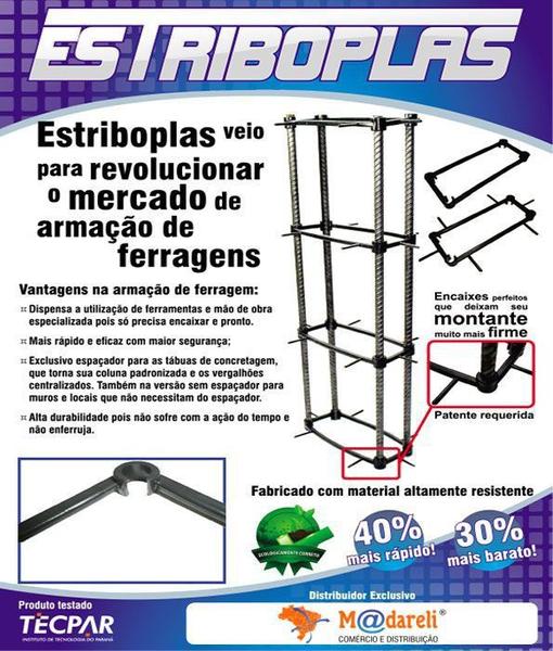 Imagem de Estribo de Plastico Estriboplas 17 x 7 x 1/4" - Com Espaçador