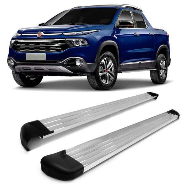 Imagem de Estribo Fiat Toro 2016 2017 2018 2019 2020 Prata Polido Plataforma Modelo Original Track