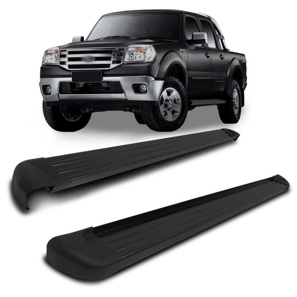 Imagem de Estribo Ford Ranger 1998 a 2012 Cabine Dupla Preto Plataforma Lateral Original Track