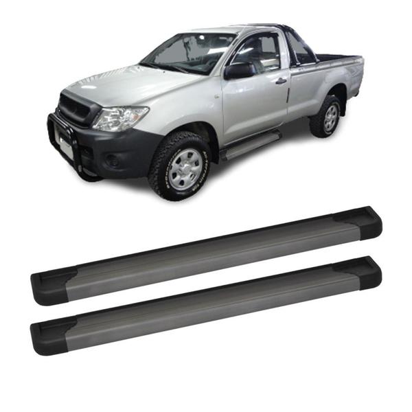 Imagem de Estribo Hilux 2005 a 2015 Cabine Simples Grafite Aluminio