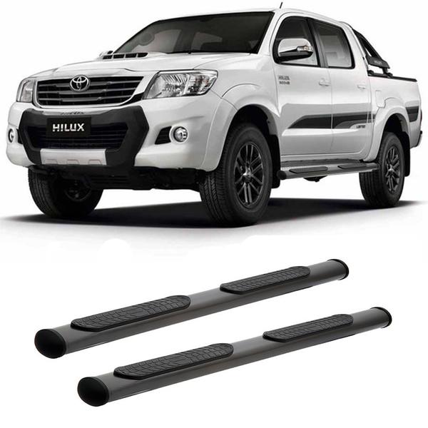 Estribo Hilux 2006 2007 2008 2009 2010 Preto Oblongo CD - Solar Imagem de Estribo Hilux 2006 2007 2008 2009 2010 Preto Oblongo CD
