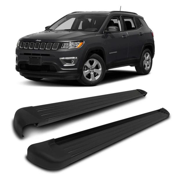 Imagem de Estribo Jeep Compass 2017 2018 2019 2020 Preto Plataforma Lateral Modelo Original Track