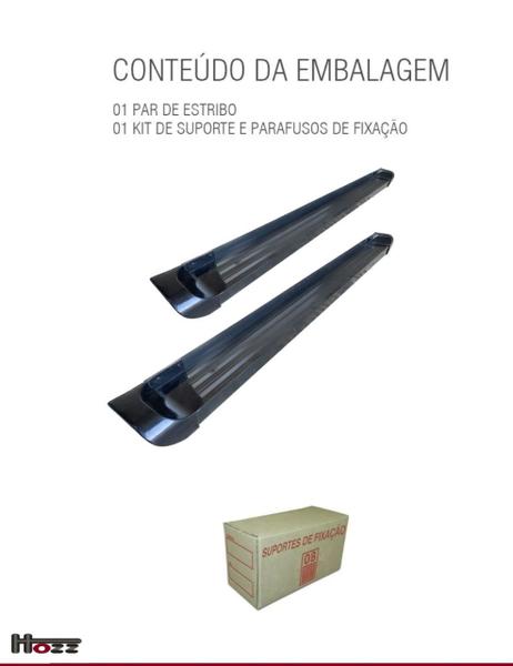 Estribo L-200 2017 A 2020 Platafo De Alumínio Preto C/dupla - HOZZ Imagem de Estribo L-200 2017 A 2020 Platafo De Alumínio Preto C/dupla