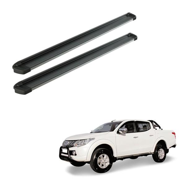 Estribo L200 Savana 2004 2005 2006 Cd Preto Frente Polida - Bepo Imagem de Estribo L200 Savana 2004 2005 2006 Cd Preto Frente Polida