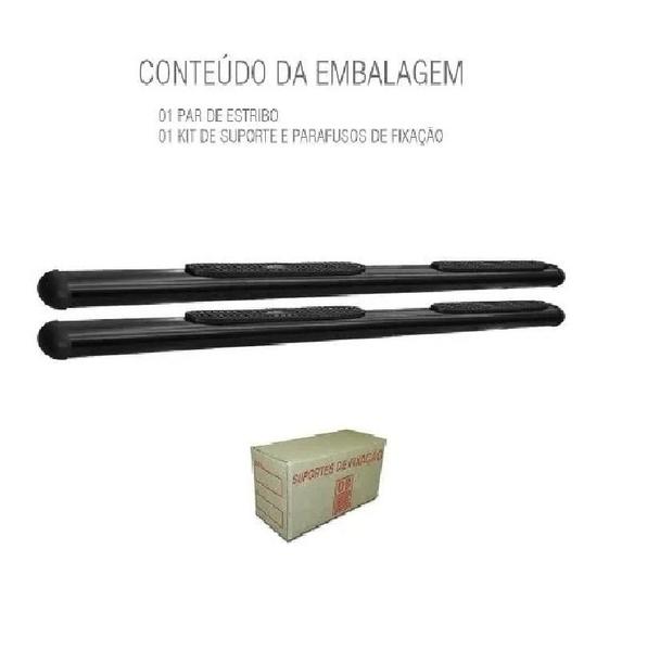 Estribo L200 Sport/outdoor Oblongo Oval Preto - HOZZ Imagem de Estribo L200 Sport/outdoor Oblongo Oval Preto