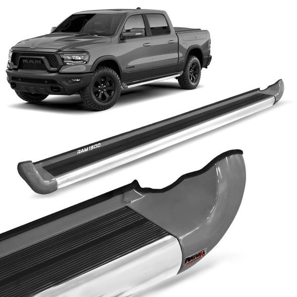 Imagem de Estribo Lateral Dodge Ram 1500 2021 2022 Personalizado Cinza Maximum Steel