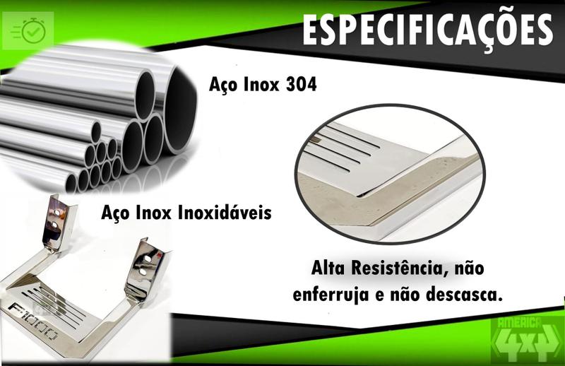 Estribo Modelo Bully F-1000 Em Aço Inox - AM4X4 Imagem de Estribo Modelo Bully F-1000 Em Aço Inox