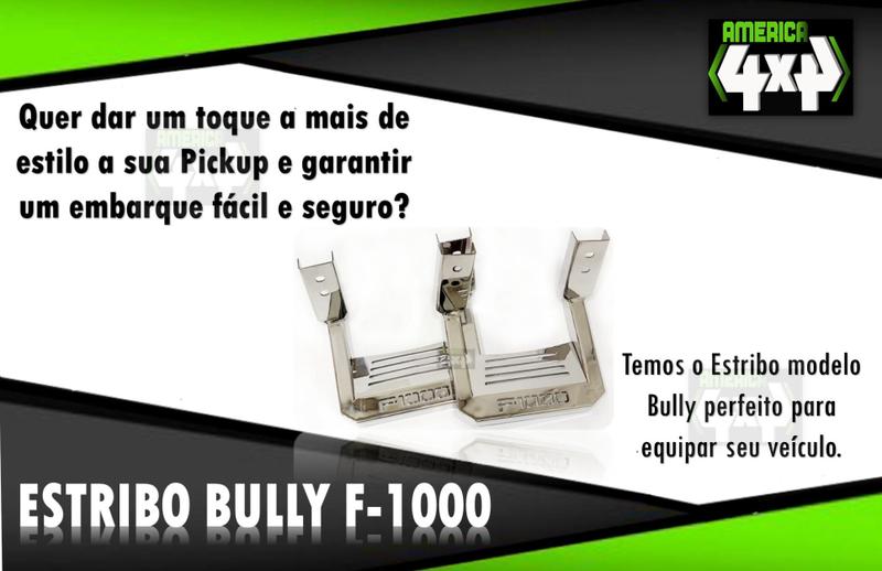 Estribo Modelo Bully F-1000 Em Aço Inox - AM4X4 Imagem de Estribo Modelo Bully F-1000 Em Aço Inox