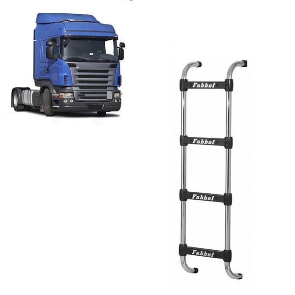 Estribo p Cabine Scania T/R 114/124 Cromada 4 Degraus 1460mm - Fabbof Imagem de Estribo p Cabine Scania T/R 114/124 Cromada 4 Degraus 1460mm