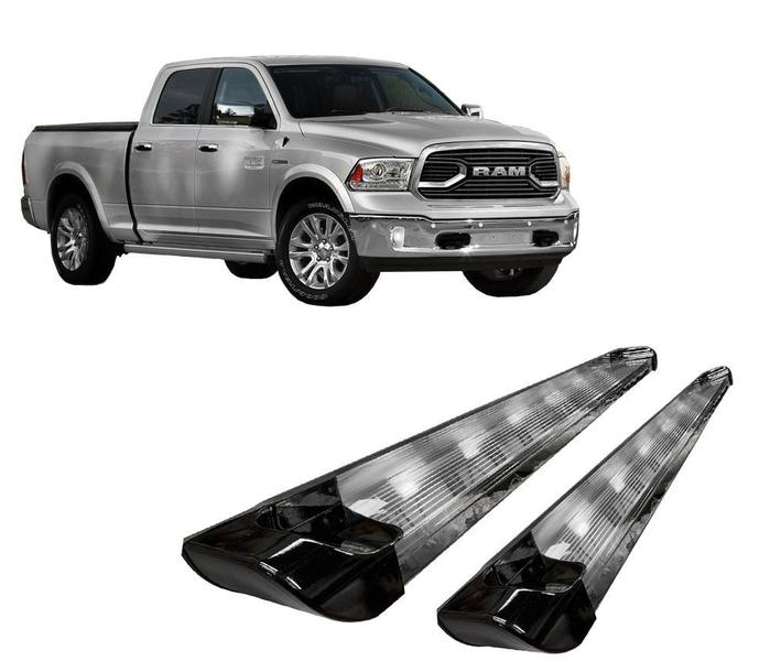 Imagem de Estribo Personalizado Ponteira Preto Brilhante C Cromado Dodge Ram 12 20