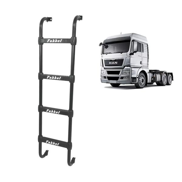Estribo Traseiro p MAN TGX 2018 2019 2020 4 Degraus - Preto - Fabbof Imagem de Estribo Traseiro p MAN TGX 2018 2019 2020 4 Degraus - Preto
