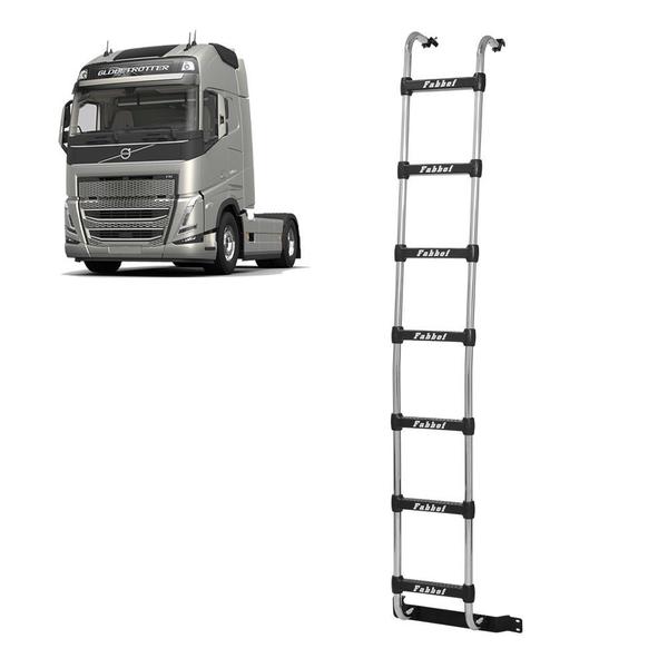 Estribo Traseiro para Volvo FH 2017/2018 XL 7 Degrau Cromado - Fabbof Imagem de Estribo Traseiro para Volvo FH 2017/2018 XL 7 Degrau Cromado