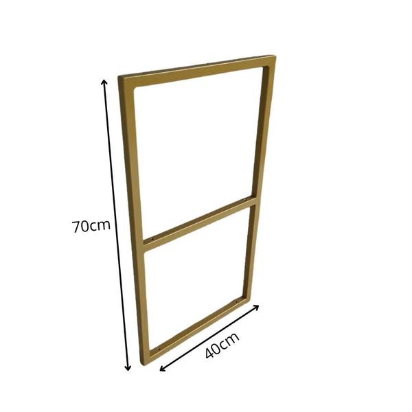 Imagem de Estrutura Metálica Suporte Para Prateleira Estilo Industrial Suspensa Teto Cozinha 2 Níveis