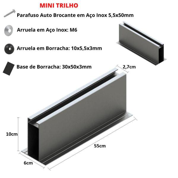 Imagem de Estrutura Suporte Mini Trilho Fixador Placa Painel Solar