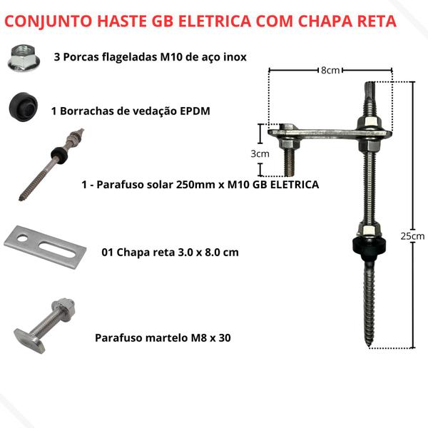 Imagem de Estrutura Suporte Painel Solar Telha Fibro Madeira 08 Und