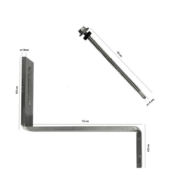 Imagem de Estrutura Suporte Z Fixador Placa Painel Solar Alumínio E