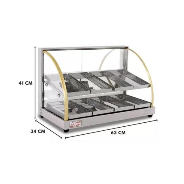 Imagem de Estufa Salgados Quente Dupla 8 Bandejas Com Termostato Inox Tita