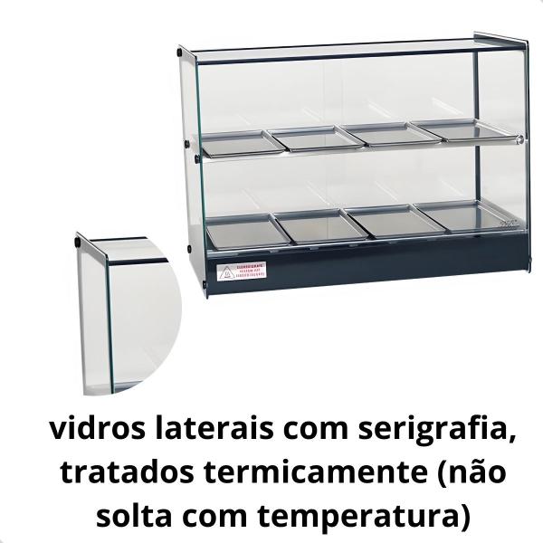 Imagem de Estufa vitrine aquecedora para salgados dupla 8 bandejas