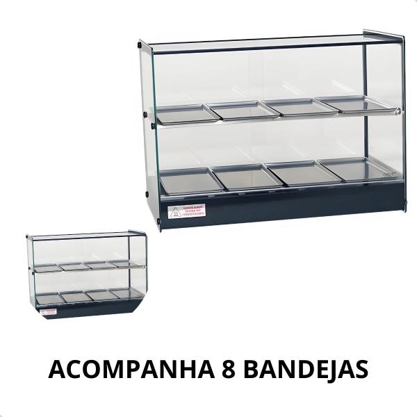 Imagem de Estufa vitrine aquecedora para salgados dupla 8 bandejas