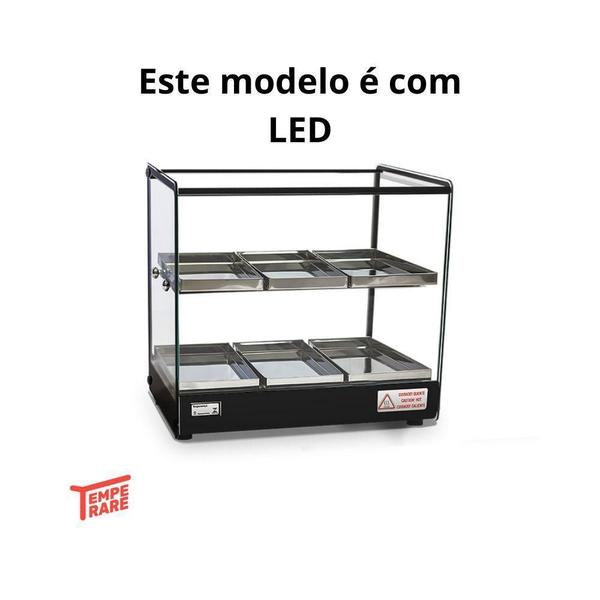 Imagem de Estufa Vitrine Quadrada Dupla Led 6 Bandejas Evr Titã 110V