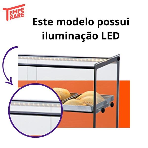 Imagem de Estufa Vitrine Quadrada Dupla Led Salgado 8 Bandejas EVR Titã