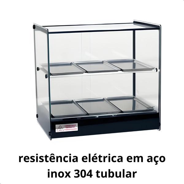 Imagem de ESTUFA VITRINE QUADRADA DUPLA PARA SALGADOS 6 BANDEJAS TITÃ 220v