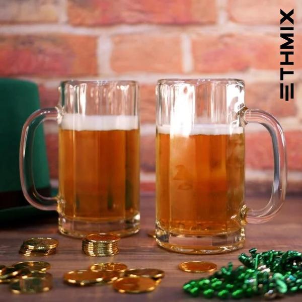 Imagem de ETHMIX Conjunto de Canecas de Chopp, Cerveja, 400ml, Vidro Resistente, 2 Peças