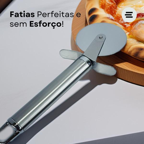 Imagem de ETHMIX, Cortador de Pizza e Massas, Aço Inox, 22cm