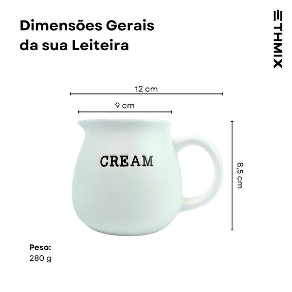 Imagem de ETHMIX, Leiteira Porcelana 350ml, Branca, Clássica e Funcional