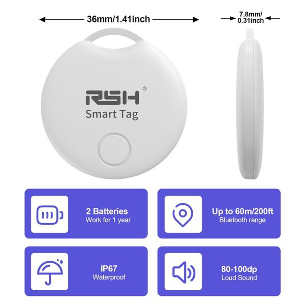 Imagem de Etiqueta inteligente RSH do localizador de chaves Bluetooth para Apple Find My