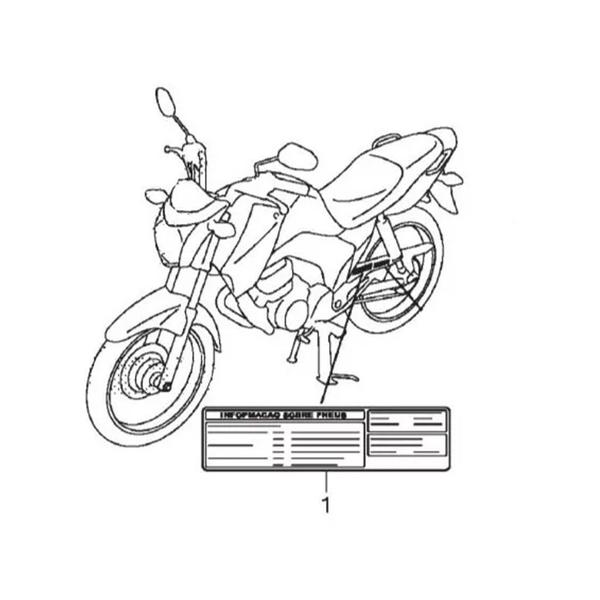 Etiqueta Precaução De Pneu Original CG Honda 87505-KVS-F20