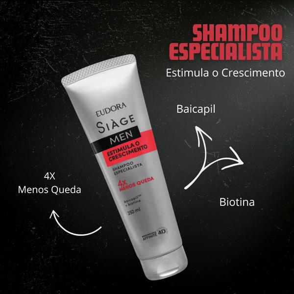 Imagem de Eudora Shampoo Especialista Siàge Men Estimula o Crescimento 250ml