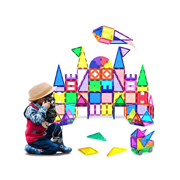 Everplay 110 pc telhas magnéticas com carro set, blocos de construção brinquedos STEAM aprendizagem educacional ímã brinquedo pré-escola Montessori meninos e meninas Smart Creative Kit Jogos presentes para a idade 3 + crianças crianças Imagem de Everplay 110 pc telhas magnéticas com carro set, blocos de construção brinquedos STEAM aprendizagem educacional ímã brinquedo pré-escola Montessori meninos e meninas Smart Creative Kit Jogos presentes para a idade 3 + crianças crianças