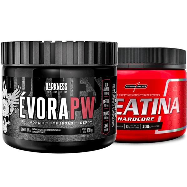 Evora Pré Treino 150g + Creatina Pura 150g Integralmedica Imagem de Evora Pré Treino 150g + Creatina Pura 150g Integralmedica