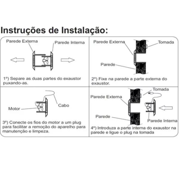 Imagem de Exaustor Axial P/ Cozinha E Banheiro 25Cm Grade Anti Inseto