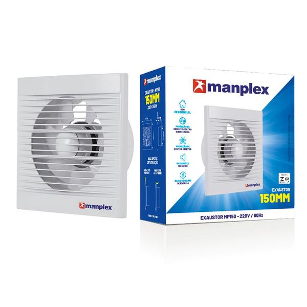 Exaustor Banheiro Lavabo Residencial 150mm 18w 220v Manplex Imagem de Exaustor Banheiro Lavabo Residencial 150mm 18w 220v Manplex