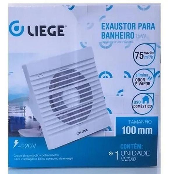 Imagem de Exaustor para banheiro 100mm quadrado 15w liege 220v